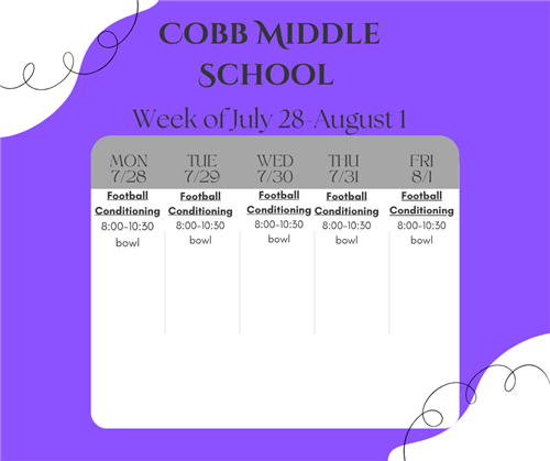 Week of July 28 - August 1